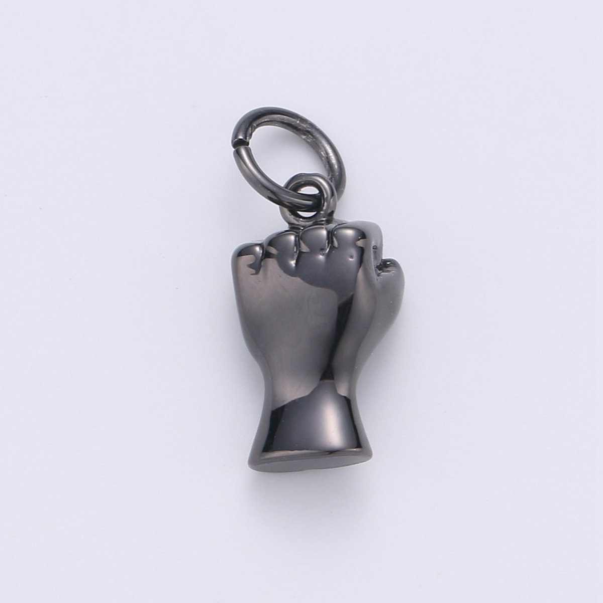 Black Hand Sign Fist Punch Charm BLM Black Lives Matter Gold Filled Pendant Jewelry  D-484