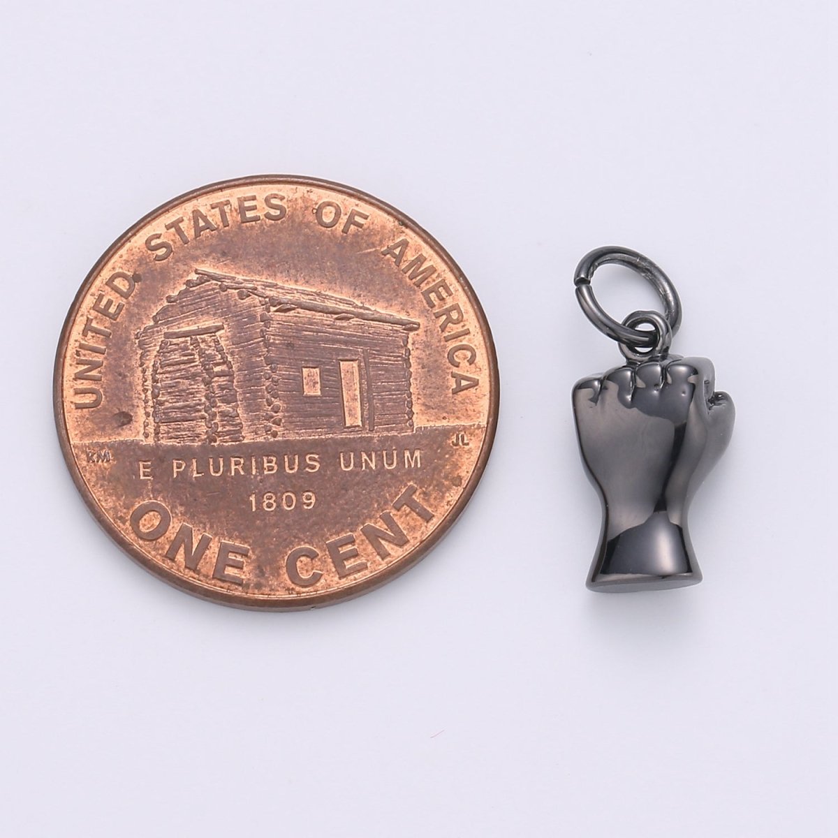 Black Hand Sign Fist Punch Charm BLM Black Lives Matter Gold Filled Pendant Jewelry  D-484