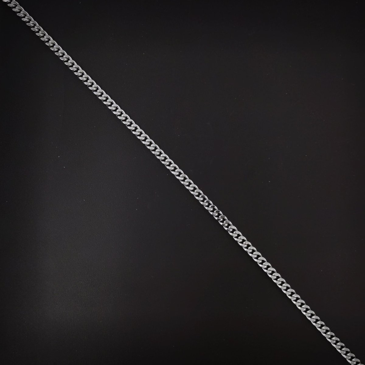BLOWOUT 17.7 inch Curb Chain Necklace, White Gold Filled Finished Necklace For Jewelry Making, 3.5mm Width Curb Necklace w/Lobster Clasps | CN-624 Clearance Pricing