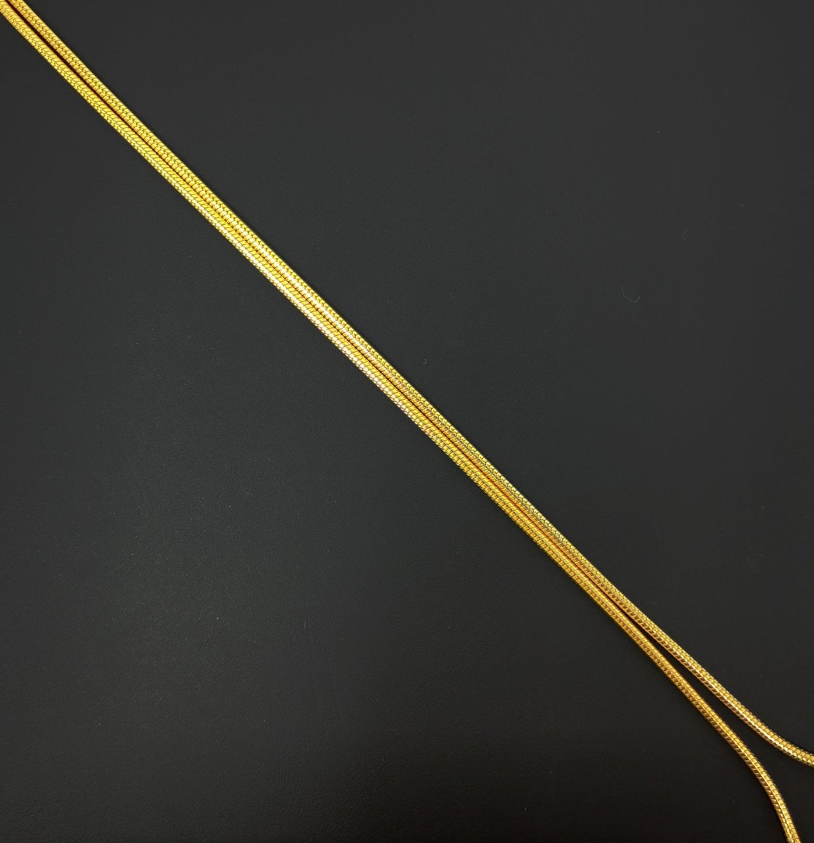 18 inch Ready To Use 24K Gold Filled 1mm Cocoon Snake Spring Ring Necklace | CN-461 Clearance Pricing