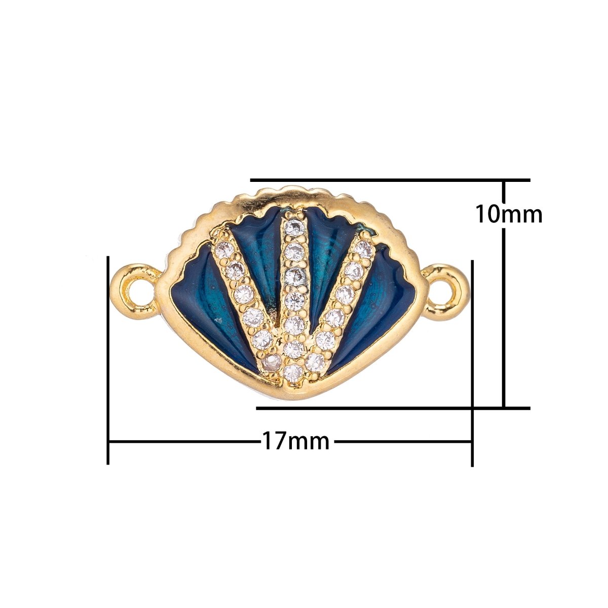 Blue Gold Filled Shell Connector F-043