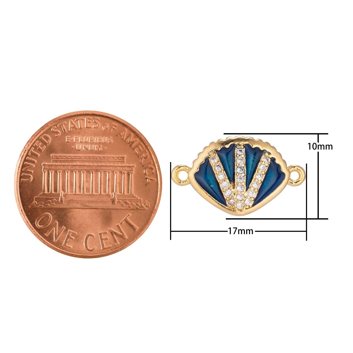 Blue Gold Filled Shell Connector F-043