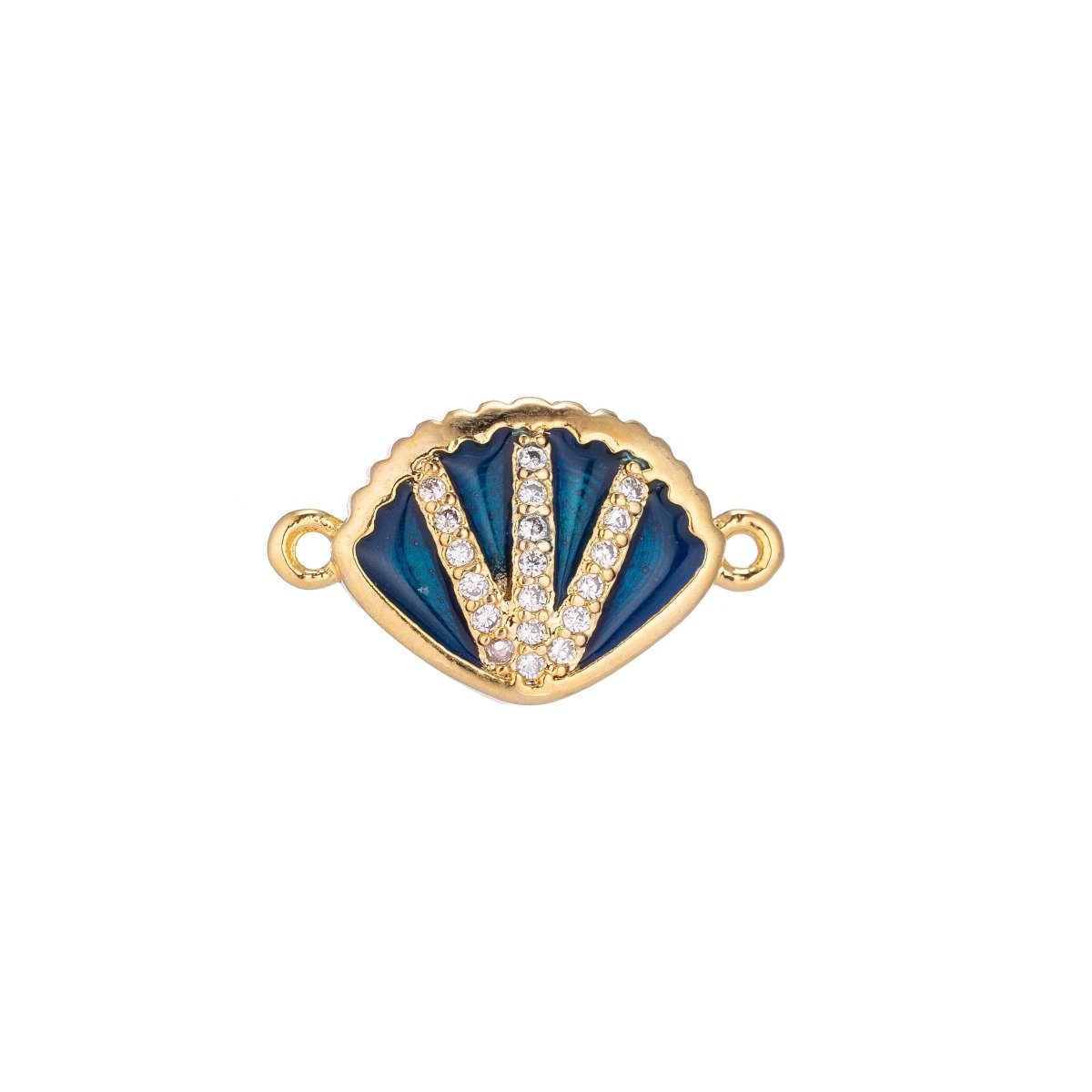 Blue Gold Filled Shell Connector F-043