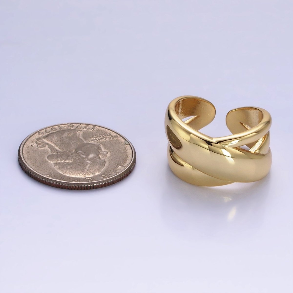 Bold 14K Gold Filled Crisscross Statement Ring in gold and silver  | O1274 O1275