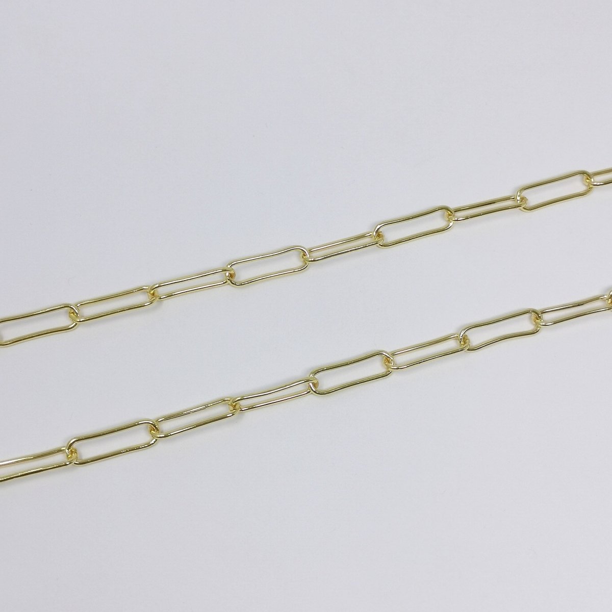 Bold Paperclip Chain 24K Gold Filled by Yard, 1.5mm Thickness Oval Link Chain by Foot, Paper Clip Link for DIY Craft | ROLL-411 Clearance Pricing