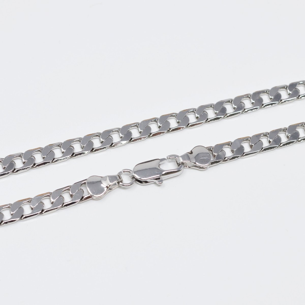 Bold Silver Necklace Miami Cuban Chain Necklace - Chunky Chain Layering Necklace 5.5mm 17.8 inch ready to wear chain w/ Lobster Clasp | CN-1011  Clearance Pricing