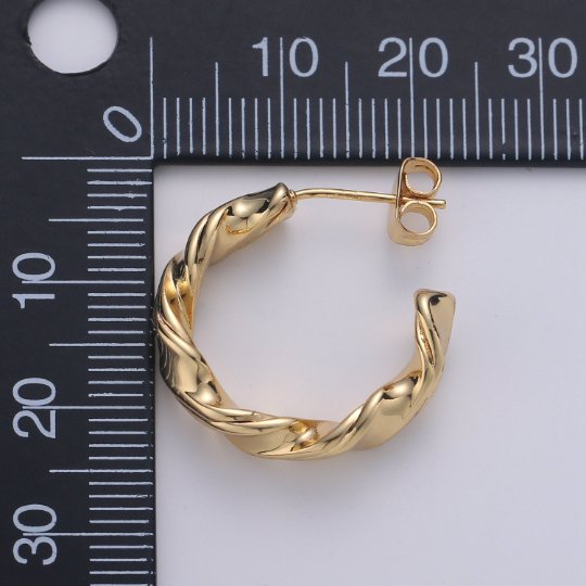 Bold Stud Earrinng Gold Croissant Hoops in Gold • Minimalist Earrings Gold Vermeil in Sterling Silver • Stud Earrings • Perfect Gift for Her Q-232