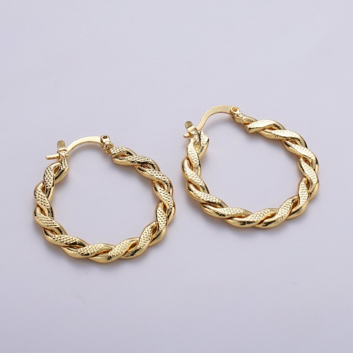 Bold Twisted Hoops in Gold • Minimalist Earrings • Modern Thick Hoops • Perfect Gift for Her Statement Hoops Earring in Vermeil 30mm Hoops Q-237