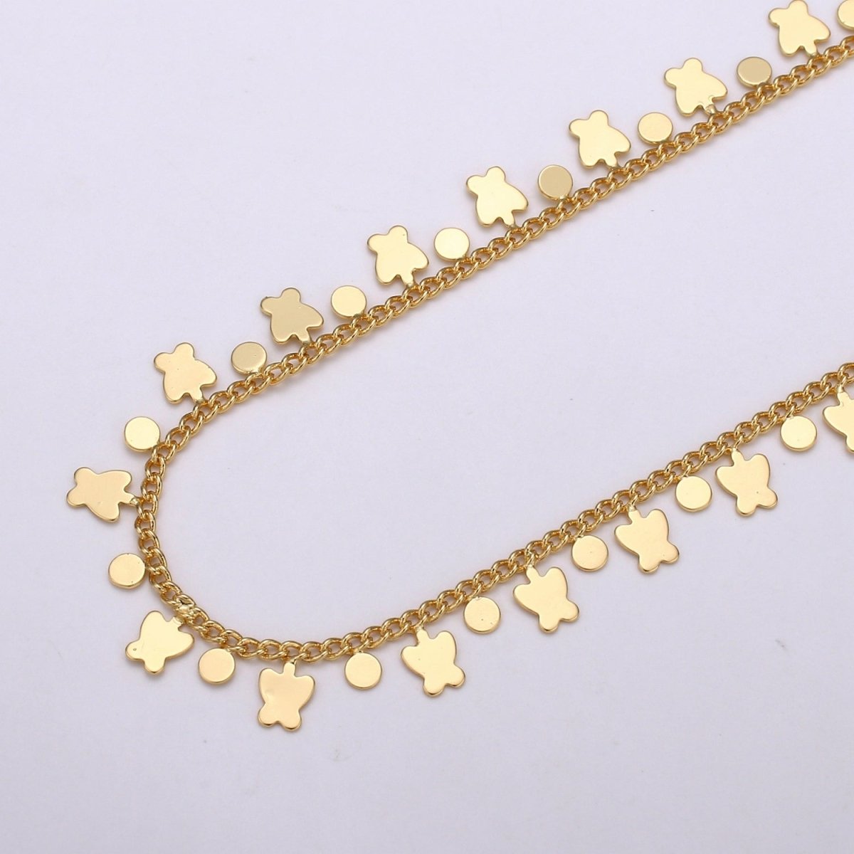 Butterfly Charm, 24K Gold Filled Chain By Yard, Balloon Charm Chain, Wholesale Bilk Roll Chain For Jewelry Making, Width 5mm, CURB DESIGNED Unfinished Chain | ROLL-352 Clearance Pricing