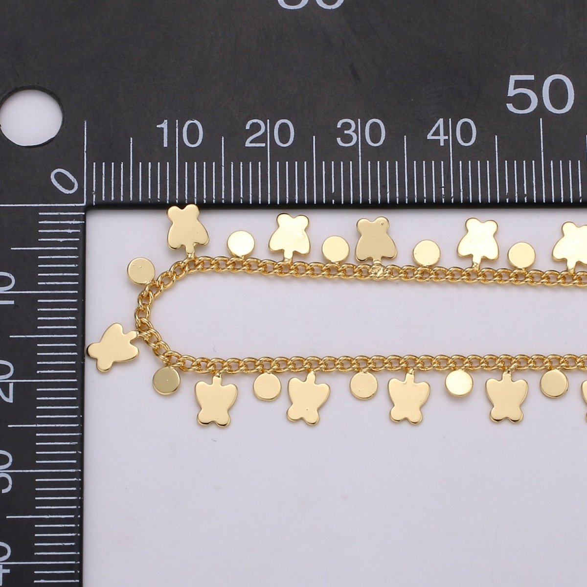 Butterfly Charm, 24K Gold Filled Chain By Yard, Balloon Charm Chain, Wholesale Bilk Roll Chain For Jewelry Making, Width 5mm, CURB DESIGNED Unfinished Chain | ROLL-352 Clearance Pricing