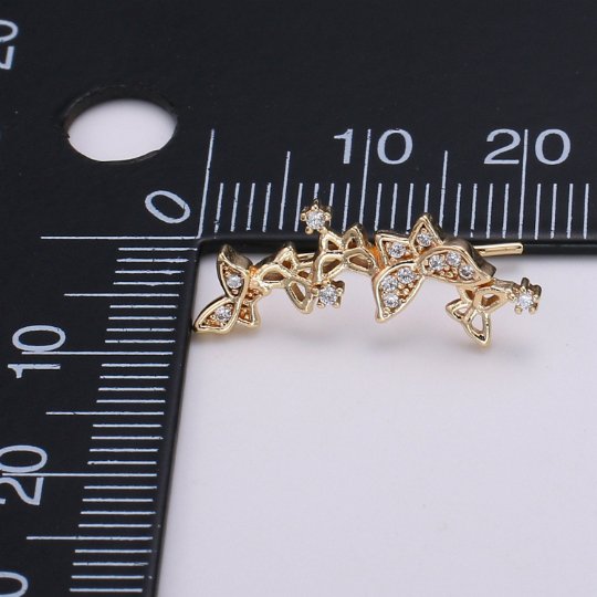 Butterfly ear climber, butterfly earrings, ear climber gold, ear crawler, dainty earrings, minimalist earrings, gold earrings P-002