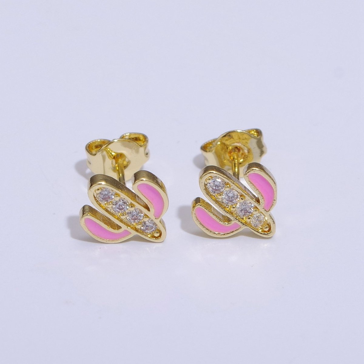 Cactus earrings, gold cactus stud earrings, tiny studs, dainty small studs, minimalist  Succulent stud Earring T-145 ~ T-149