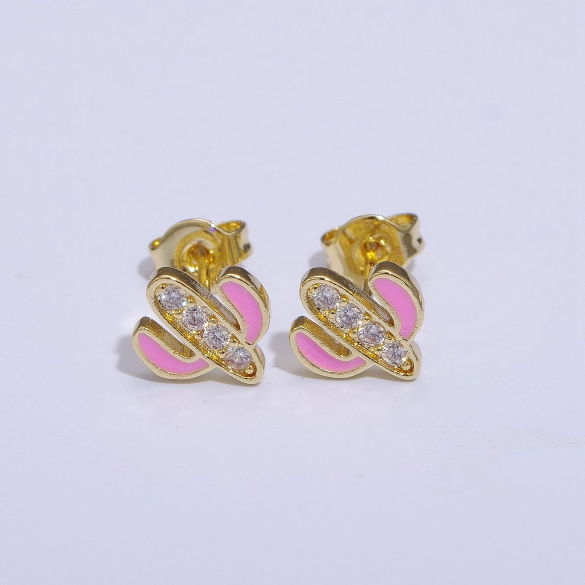 Cactus earrings, gold cactus stud earrings, tiny studs, dainty small studs, minimalist  Succulent stud Earring T-145 ~ T-149
