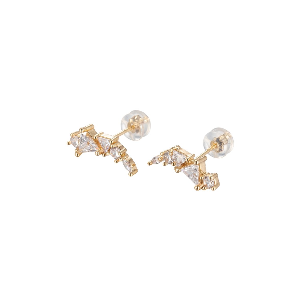 Cartilage earring Minimalist earrings, tiny stud earrings, ear jacket, gold stud earrings, delicate stud earring P-203