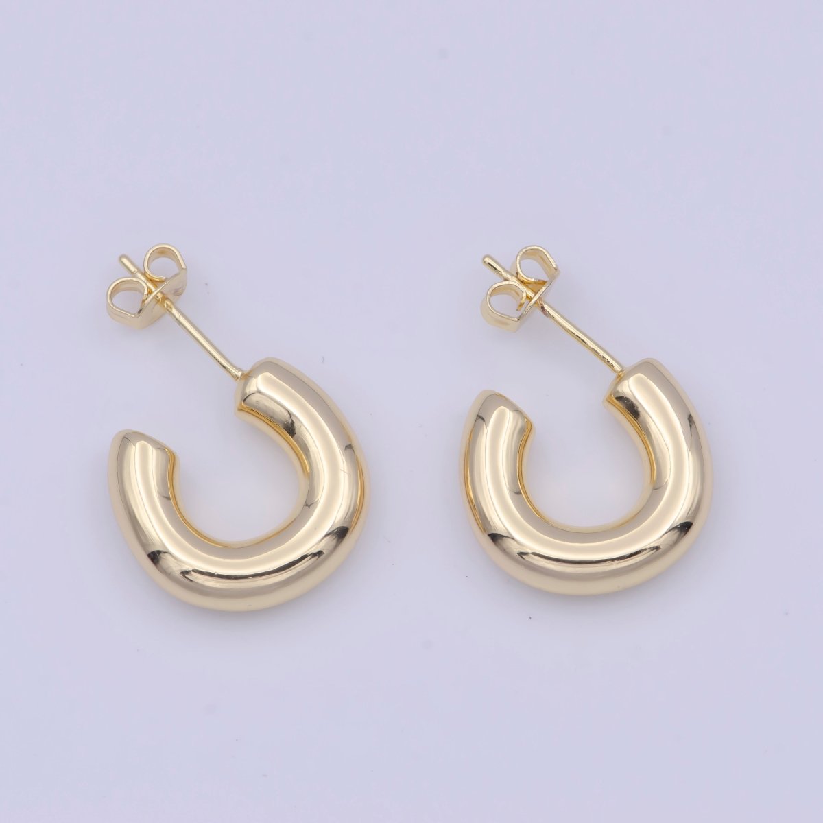 Chubby hoop earrings for women chunky hoop earring gold hoop earrings tube hoop earrings lightweight minimalist AD-585