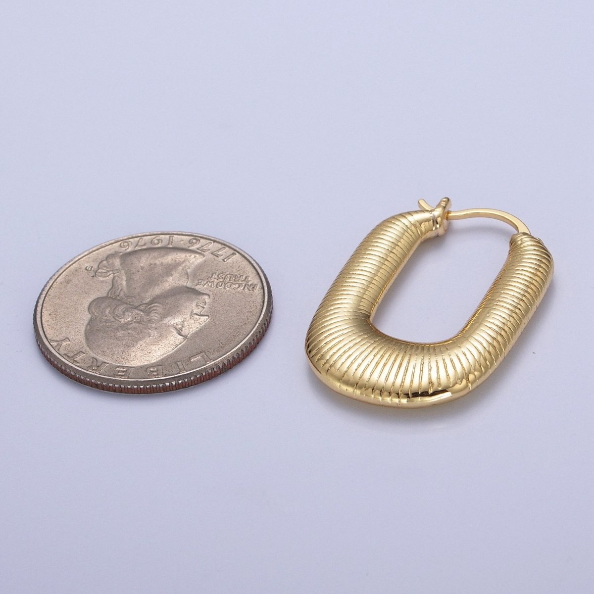 Chunky Bohemian Hoop Earring Gold Braided Hoop T-413