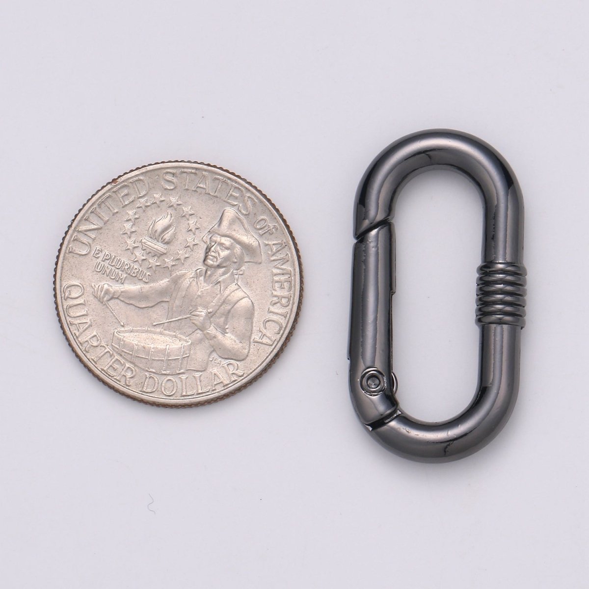 Chunky Gold Spring Gate Ring, Push Gate ring, 17x30mm Oval Ring, Charm Holder 24K Gold Filled Clasp for Link Chain Connector L-024 - L-027