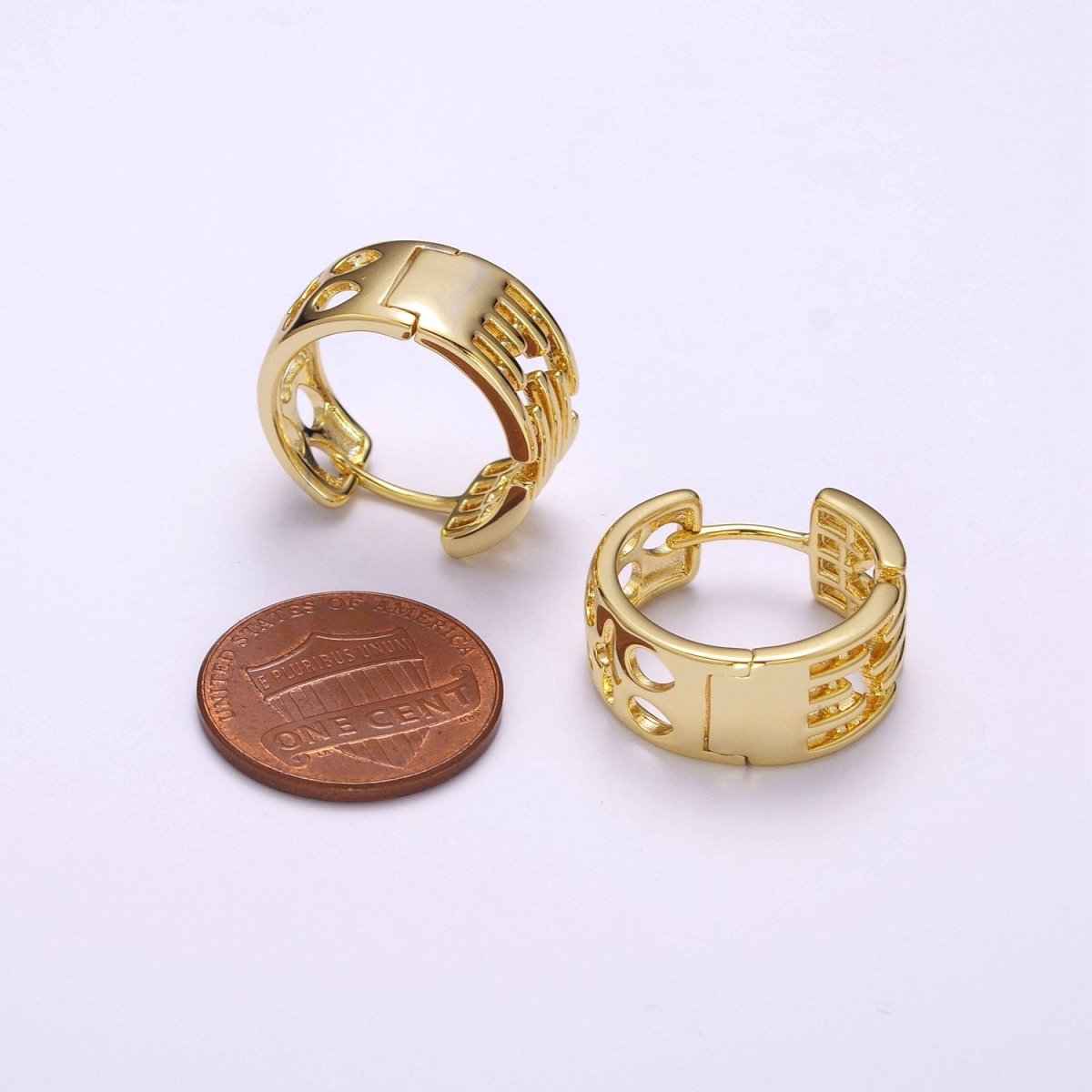 Chunky Hoop Earrings Hypoallergenic 14K Gold Filled Bold Hoop Earrings for Women T-207