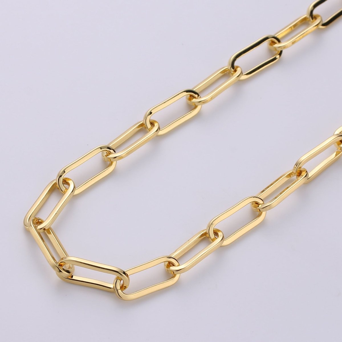 Chunky Paperclip Chain Necklace 16x7mm 24K Gold Filled Jumbo Link Paper Clip Chain 1 yard Lead, Nickel Free Unfinished Link Chain | ROLL-232