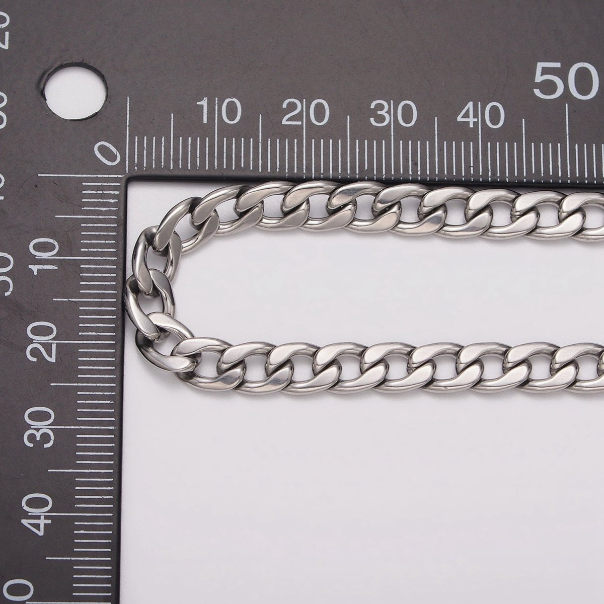 Chunky Silver Miami Cuban Curb Chain by Yard Soldered Closed 8.4mm links | ROLL-1491 Clearance Pricing