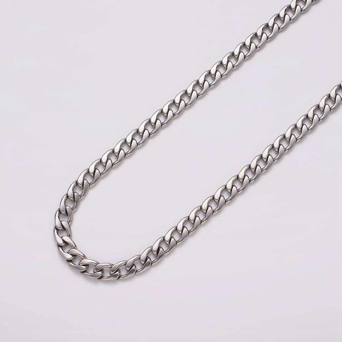 Chunky Silver Miami Cuban Curb Chain by Yard Soldered Closed 8.4mm links | ROLL-1491 Clearance Pricing