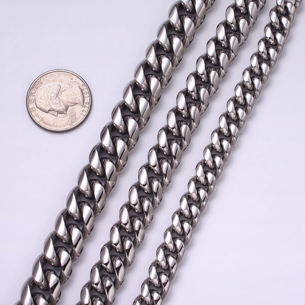 Chunky Stainless Steel Miami Cuban Curb Chain Bracelet 10mm 12mm 14mm Silver Chain Men Bracelet | WA-1648 WA-1649  Clearance Pricing