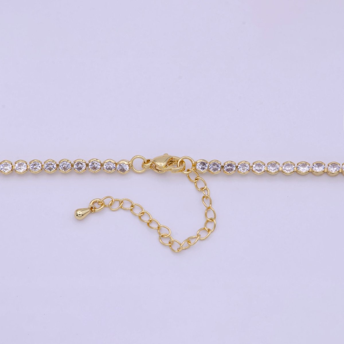 OS Classic Cubic Zirconia Tennis Necklace , Diamond Necklace , 14K Gold Filled Tennis Adjustable Necklace Layer Necklace | WA-790 Clearance Pricing