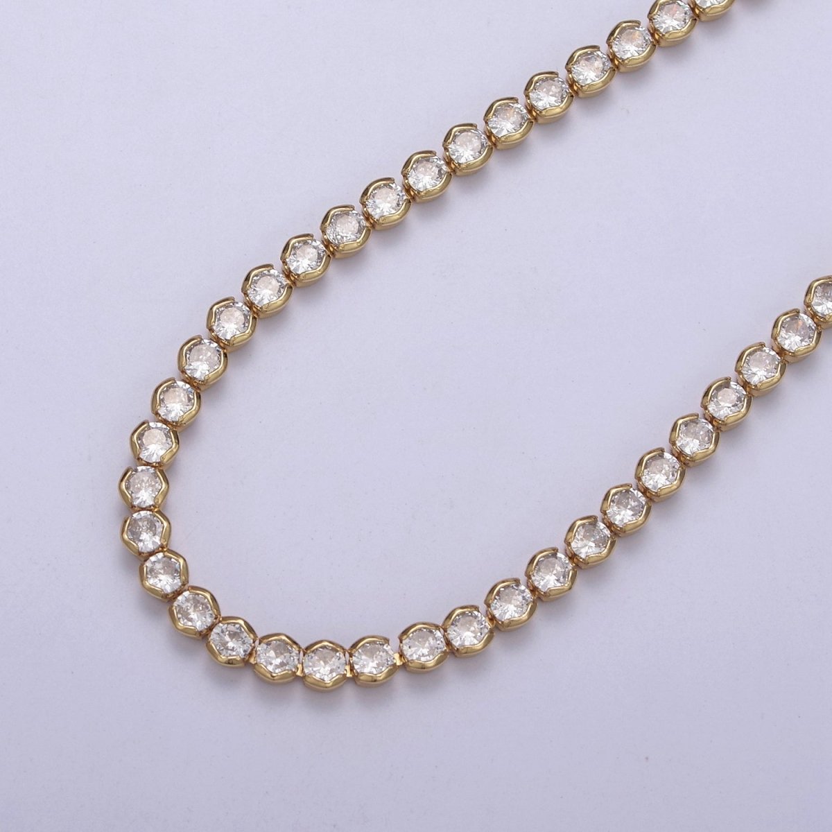 OS Classic Cubic Zirconia Tennis Necklace , Diamond Necklace , 14K Gold Filled Tennis Adjustable Necklace Layer Necklace | WA-790 Clearance Pricing