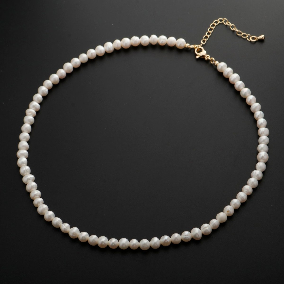 OS Classic Round Pearl Necklace White Fresh Water Pearl Necklace, Natural Freshwater Pearl, Genuine Pearls Wedding Bridal Jewelry | WA-333 Clearance Pricing