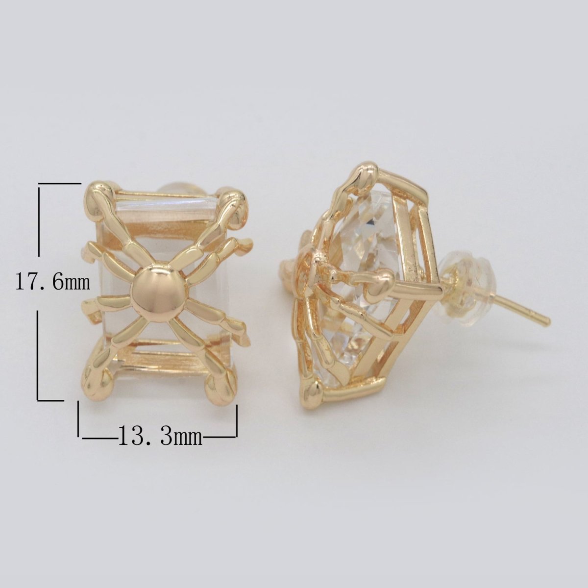 Clear Cz Stud Earrings / Mother's Day Gift / Minimalist Studs / Gold CZ Studs / Dainty Earrings / Gift For Her T-160