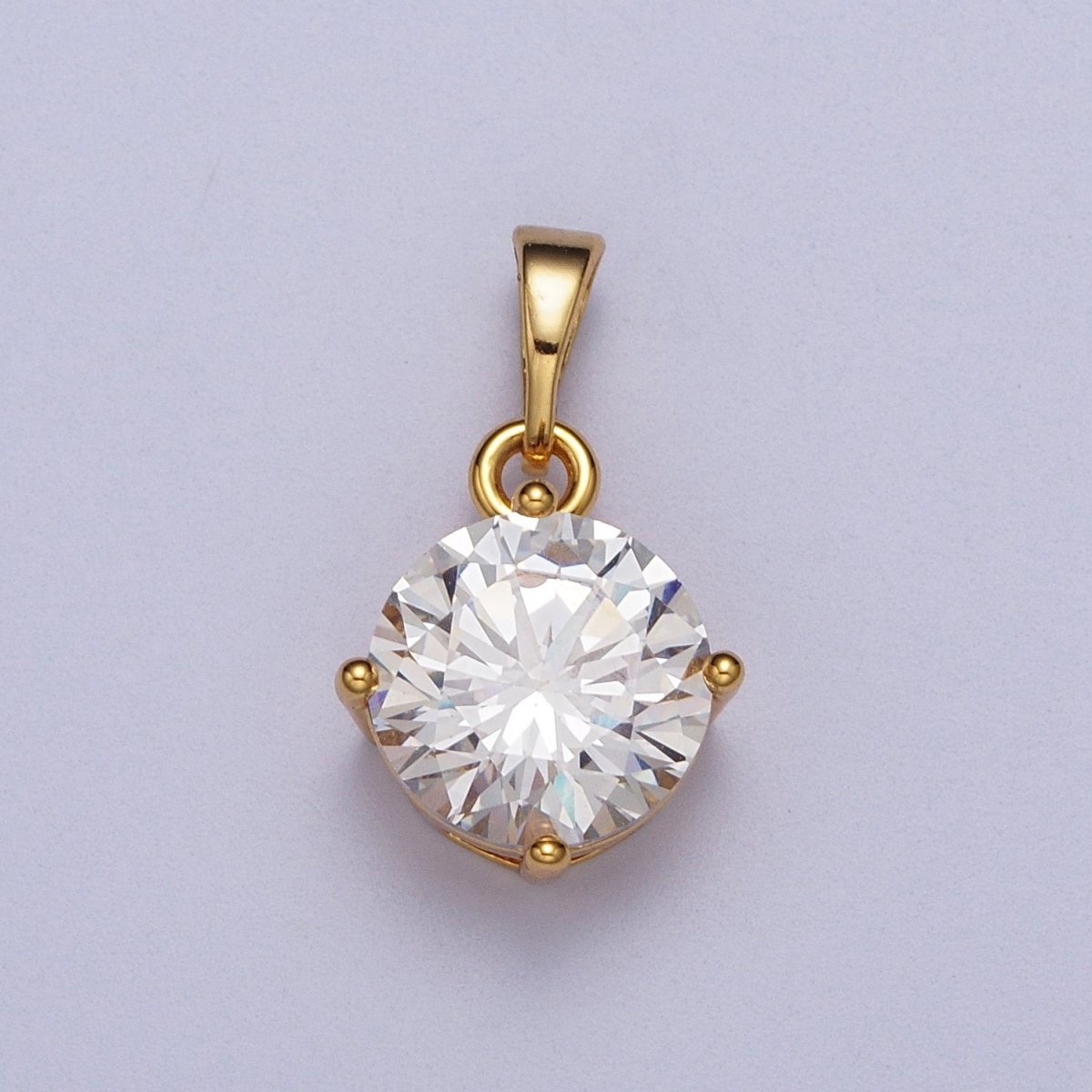 Clear Round Cubic Zirconia CZ Solitaire Pendant | AA018