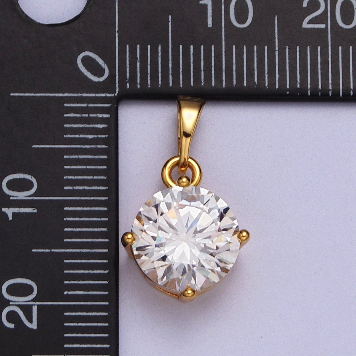 Clear Round Cubic Zirconia CZ Solitaire Pendant | AA018