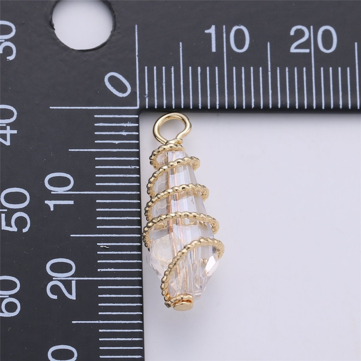 Clearance! Gold Hand Wired Cubic Zirconia Crystal for DIY Necklace E-497
