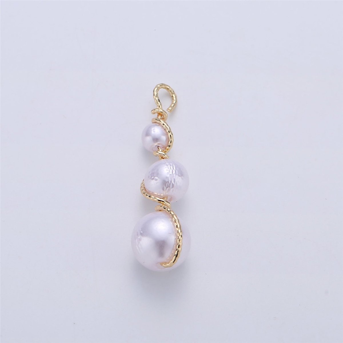 Clearance! Gold Hand Wired Faux Pearl Pendant for DIY Necklace E-492