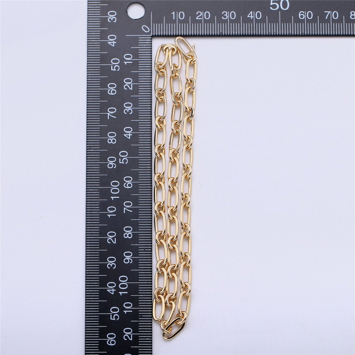 24K Gold Filled Chain, 1 Yard / 3 Feet Oval Link Chain for Necklace, 10x3mm PAPER CLIP Chain for Necklace Bracelet Anklet Component Supply | ROLL-004 Clearance Pricing