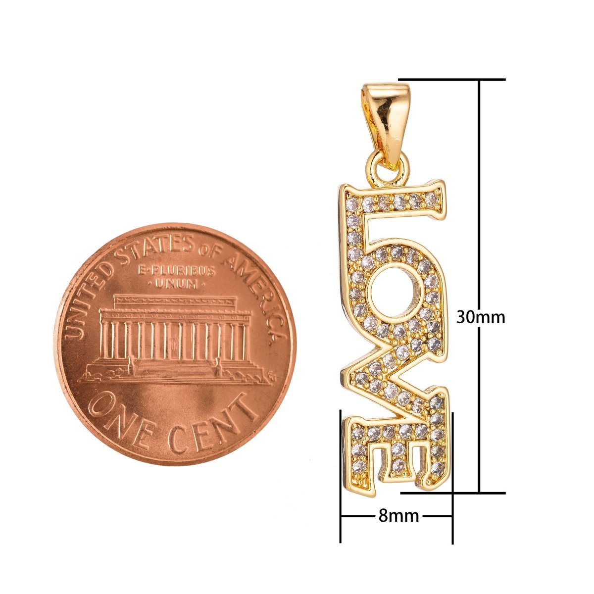 Clearance Pricing BLOWOUT 18k gold fill Love Lettering Micro Pave Pendant Lover DIY Cubic Zirconia Necklace Pendant Charm Bead Bails Findings for Jewelry Making H-921