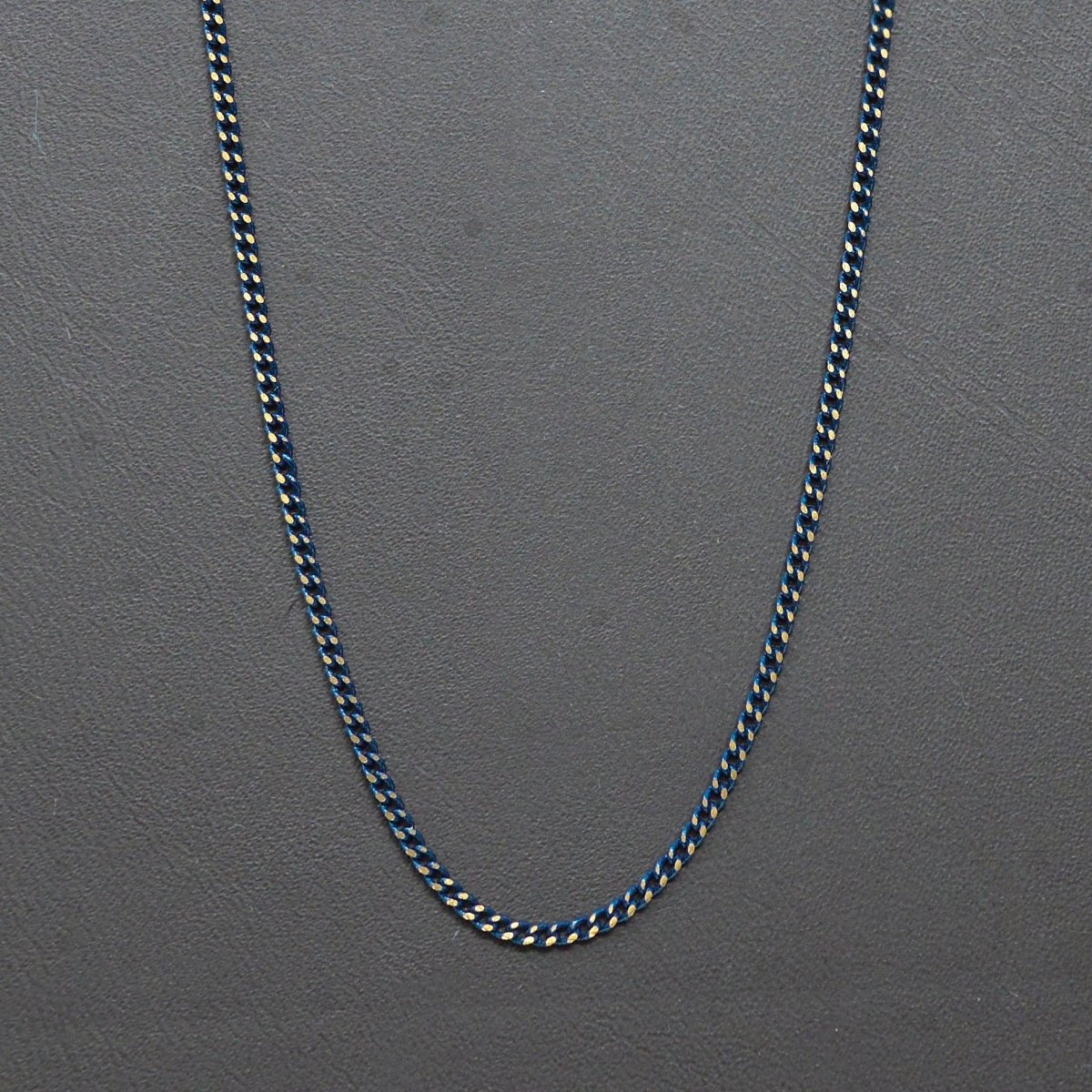 Dark Blue Shimmer Cable Chain On Brass 1.8mm width Gold Navy Enamel Unfinished chain for Bracelet Necklace Component Chain | ROLL-445 Clearance Pricing