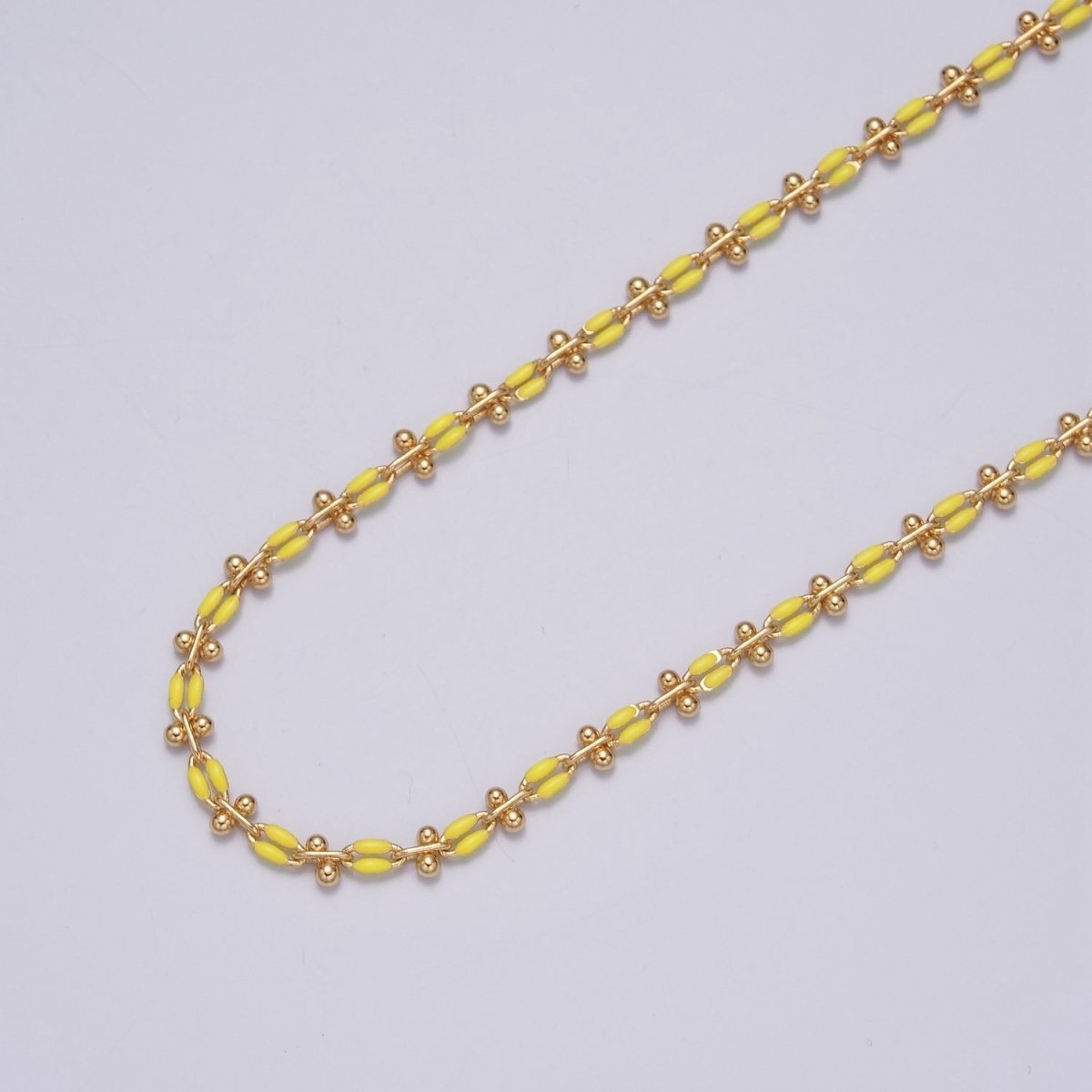 Color Enamel Cable Chain by Yard for Bracelet Anklet Necklace Component Link Enamel Color Chain | ROLL-803 To ROLL-813 Clearance Pricing