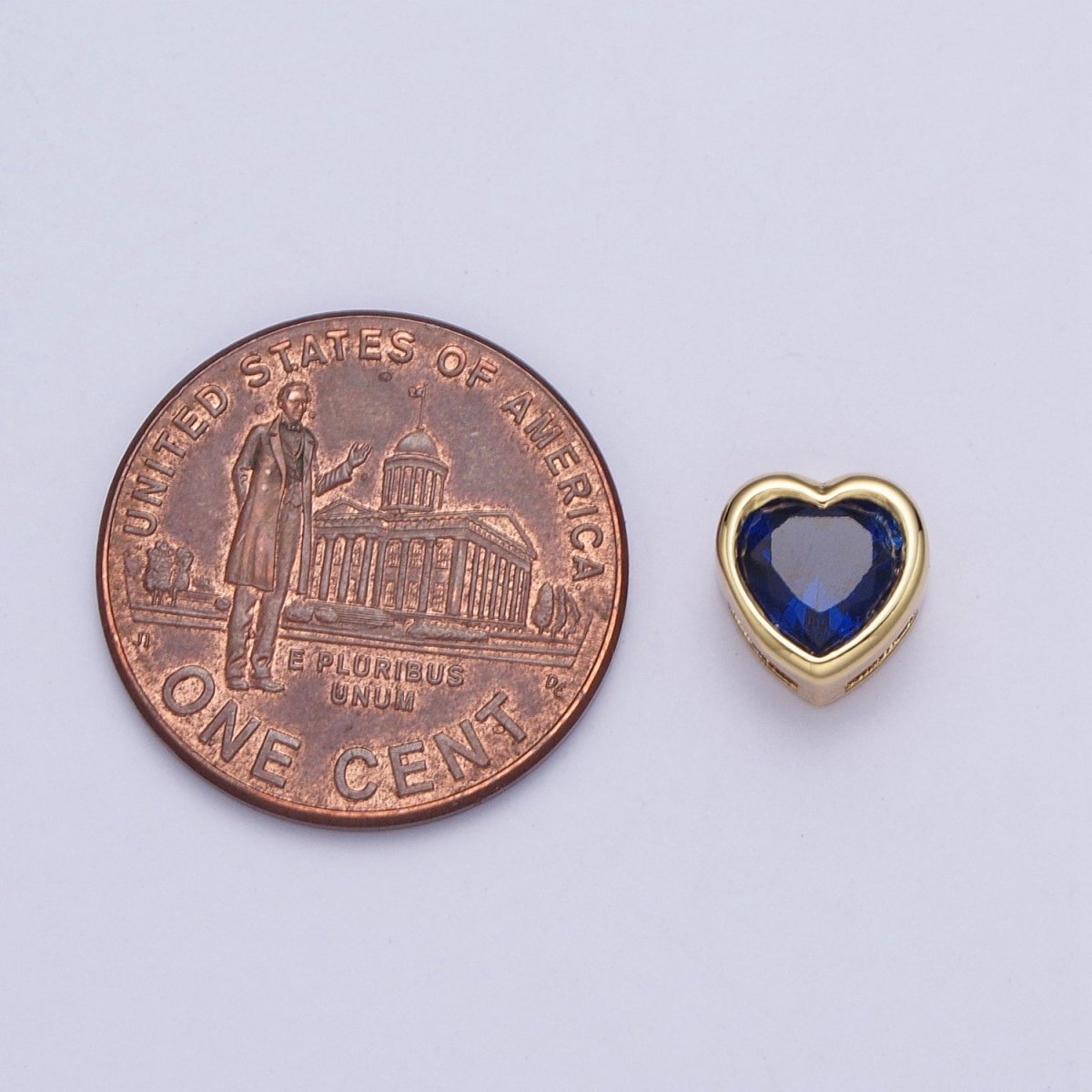Colorful Cubiz Zirconia Heart Gold Bezel Beads - 7mm Dainty Bright 3D Love Jewelry Gold Filled Love Beads spacer for Bracelet Necklace Supply W-912-W-919