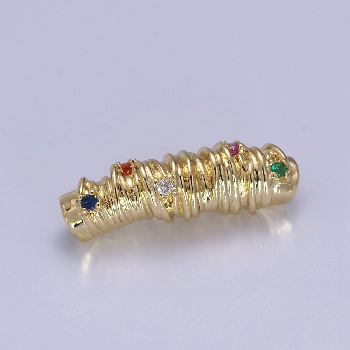 Colorful CZ Gold Tube Micro Pave Spacer Bar Micro Pave Bead Spacer Separator for Bracelet Necklace Supply | B-161