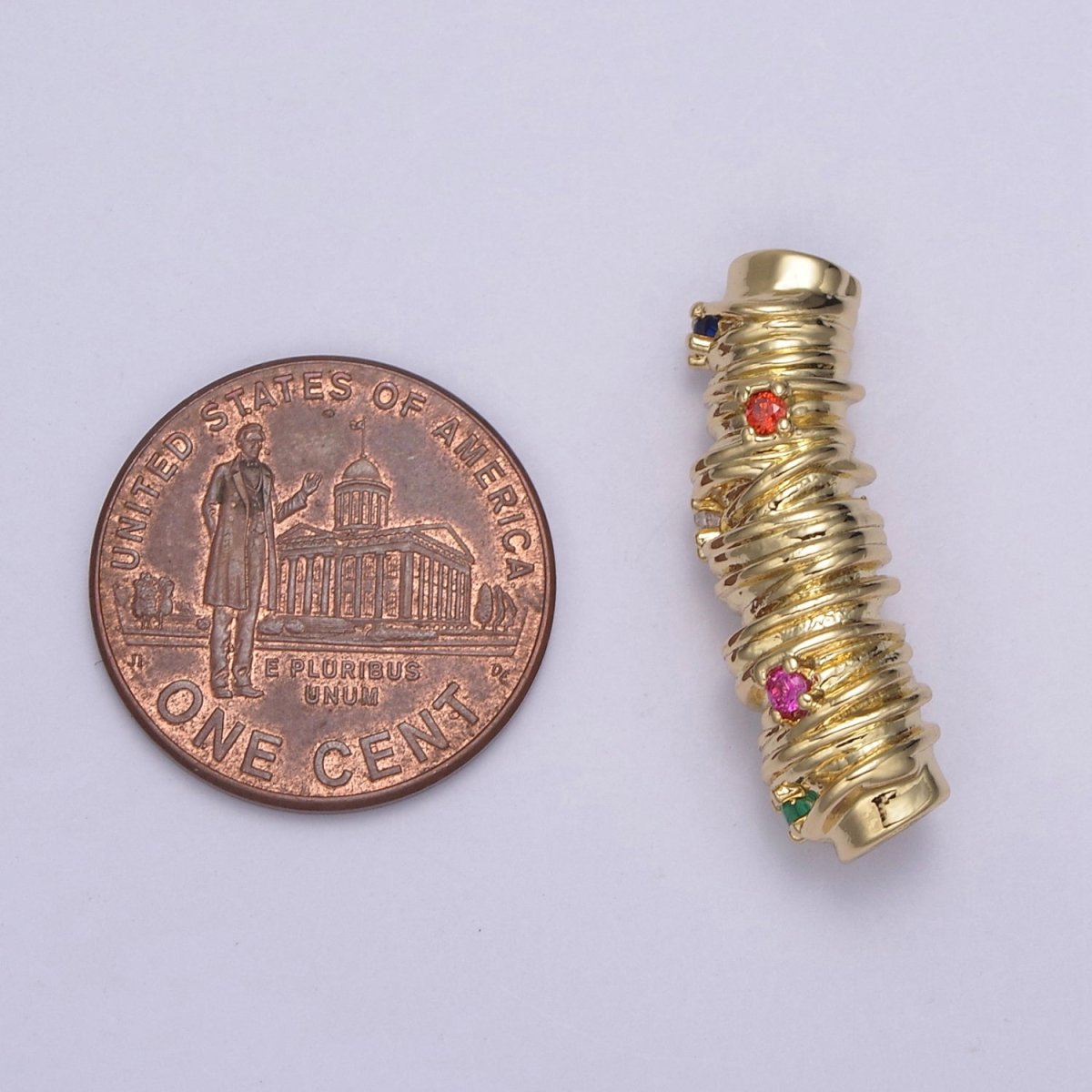 Colorful CZ Gold Tube Micro Pave Spacer Bar Micro Pave Bead Spacer Separator for Bracelet Necklace Supply | B-161