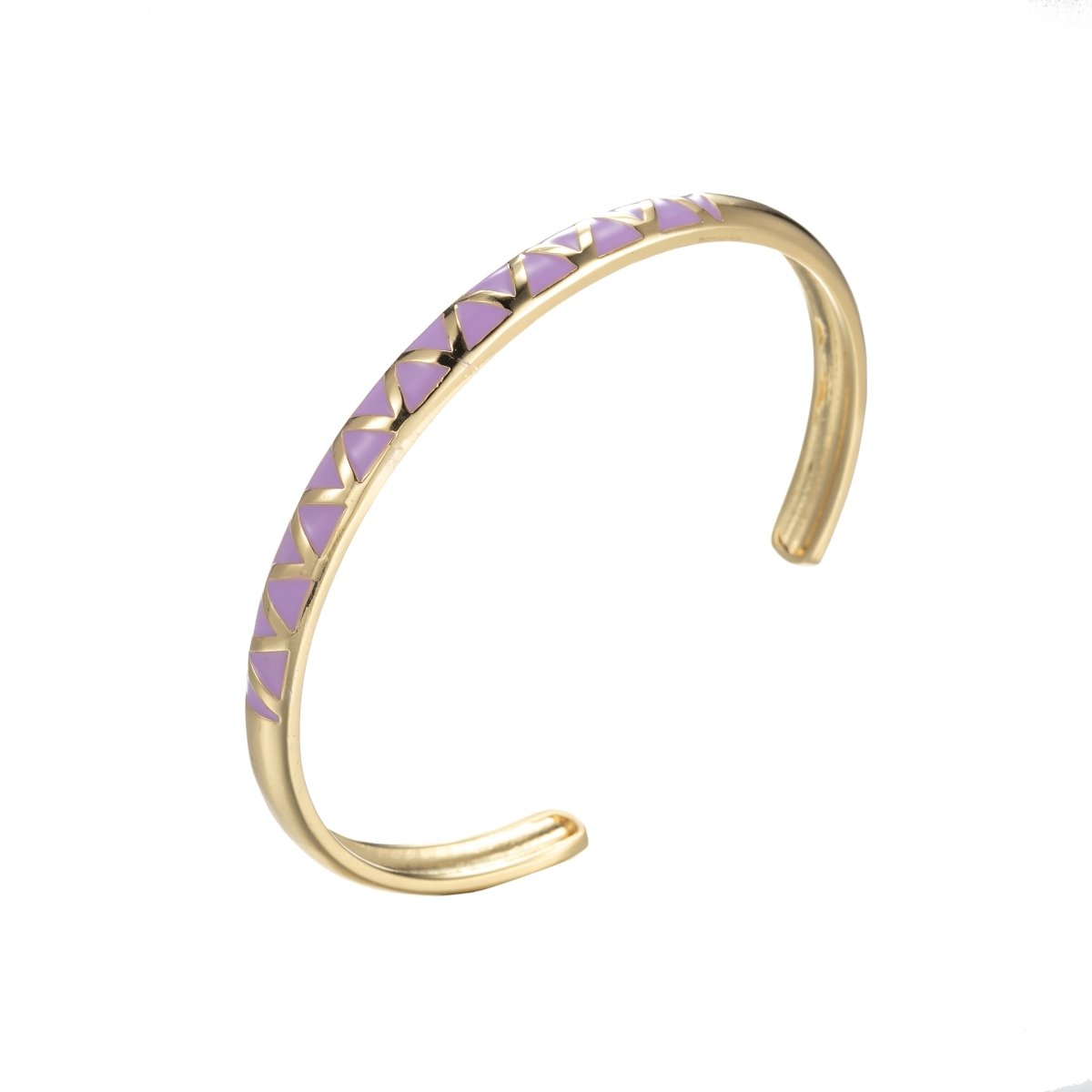 Colorful Enamel Adjustable Bangle Bracelet, 18K Gold Filled Enamel Open Bracelet, stacking bracelet | WA-046 to WA-054 Clearance Pricing
