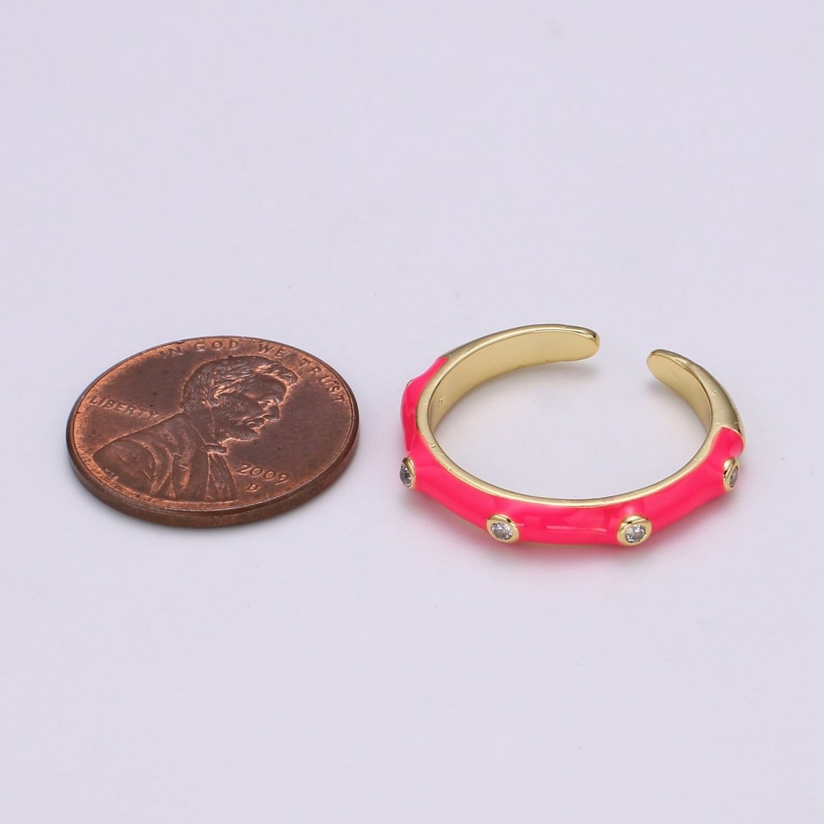Colorful Enamel Ring | Multicolor Enamel Band Rainbow Ring | Enamel Stacking Ring Open Ring Adjustable Ring Black Pink Green White Neon Ring O-271 O-272 R-287 ~ R-294