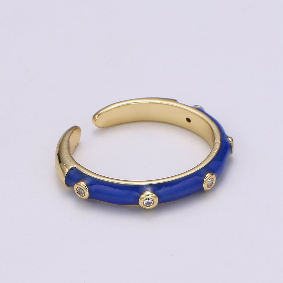 Colorful Enamel Ring | Multicolor Enamel Band Rainbow Ring | Enamel Stacking Ring Open Ring Adjustable Ring Black Pink Green White Neon Ring O-271 O-272 R-287 ~ R-294