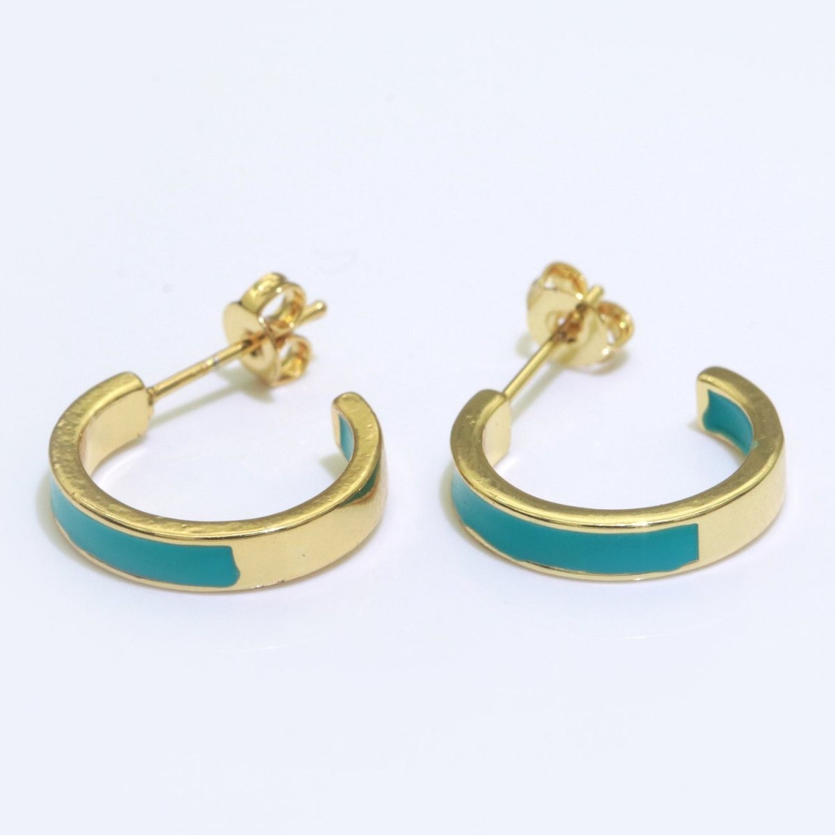 Colorful Enamel Round Ring Push Back Earring, Enamel Hoop Earrings, Colorful Enamel Gold Earring for Christmas Gift Party T-072 ~ T-081
