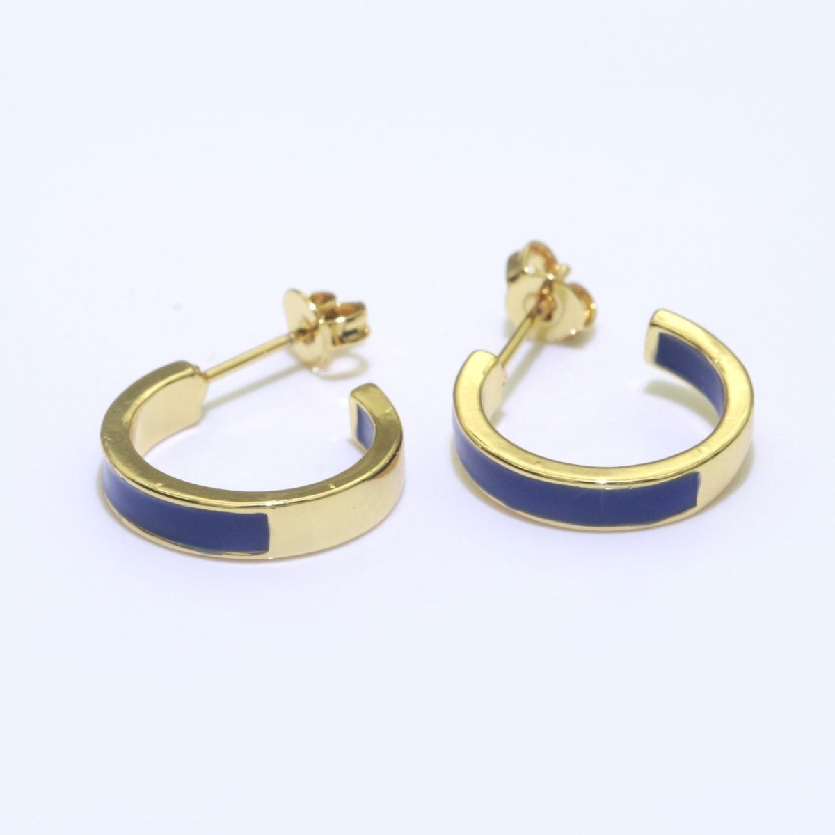 Colorful Enamel Round Ring Push Back Earring, Enamel Hoop Earrings, Colorful Enamel Gold Earring for Christmas Gift Party T-072 ~ T-081