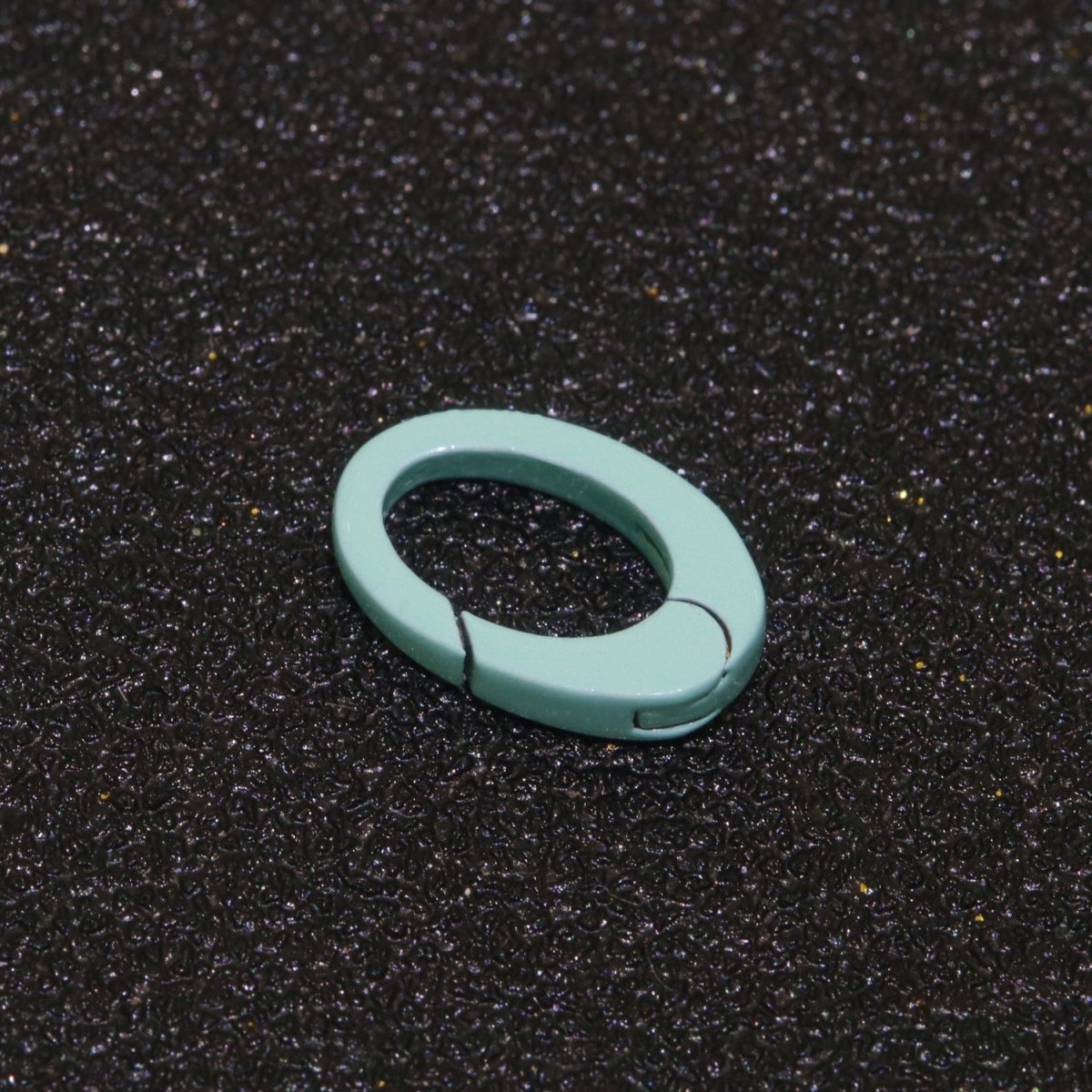 Colorful Enamel Spring Gate Ring, Push Gate ring, 12X7.5 mm Small Oval Ring, Charm Holder Pink Green Red Clasp for Link Connector Clasp L-438~L-447