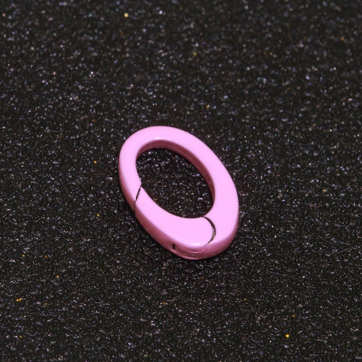 Colorful Enamel Spring Gate Ring, Push Gate ring, 12X7.5 mm Small Oval Ring, Charm Holder Pink Green Red Clasp for Link Connector Clasp L-438~L-447