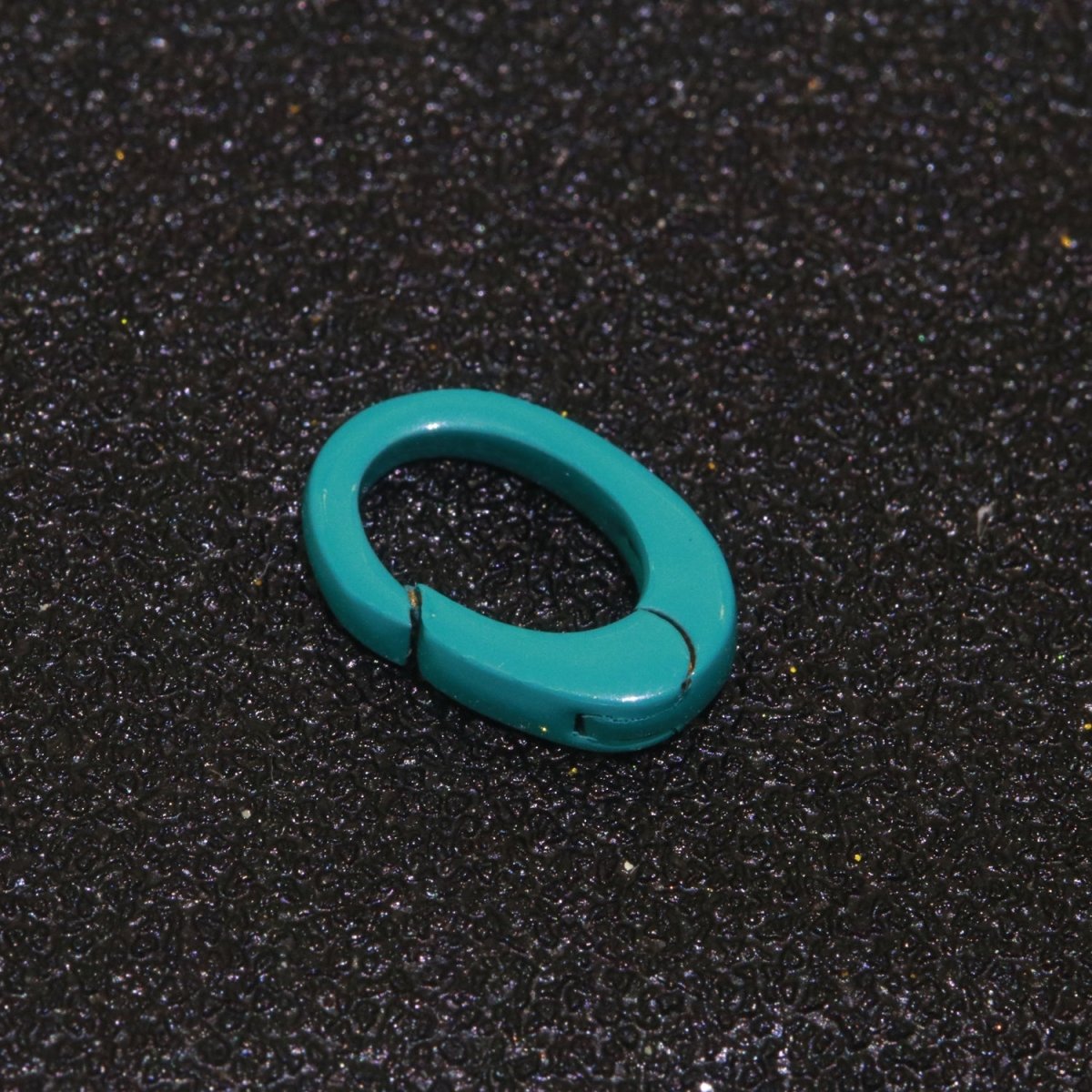 Colorful Enamel Spring Gate Ring, Push Gate ring, 12X7.5 mm Small Oval Ring, Charm Holder Pink Green Red Clasp for Link Connector Clasp L-438~L-447