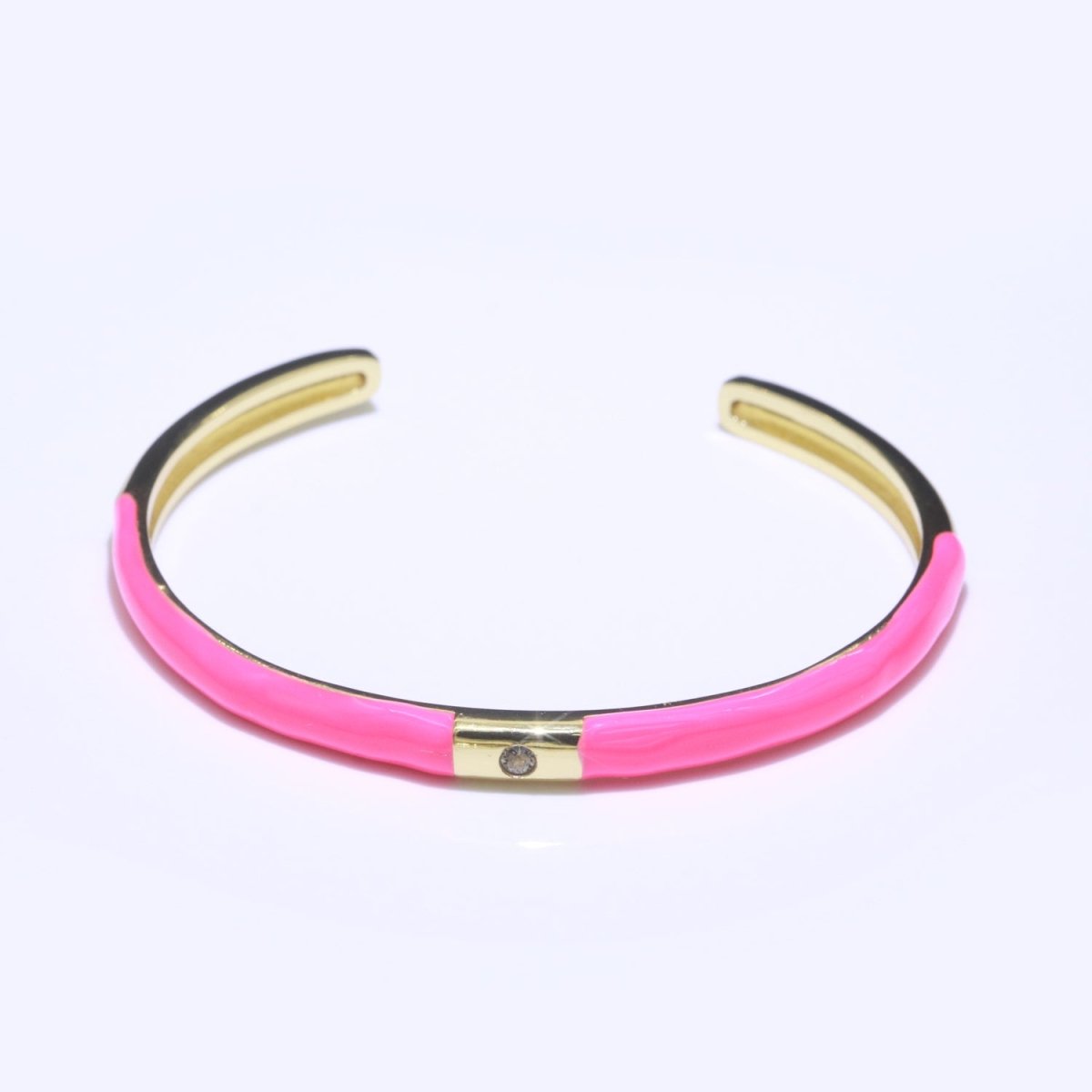 Colorful Enamel Stackable Bangle Bracelet, 14K Gold Filled CZ Enamel Bangle Fashion Jewelry | WA-094 to WA-103 Clearance Pricing